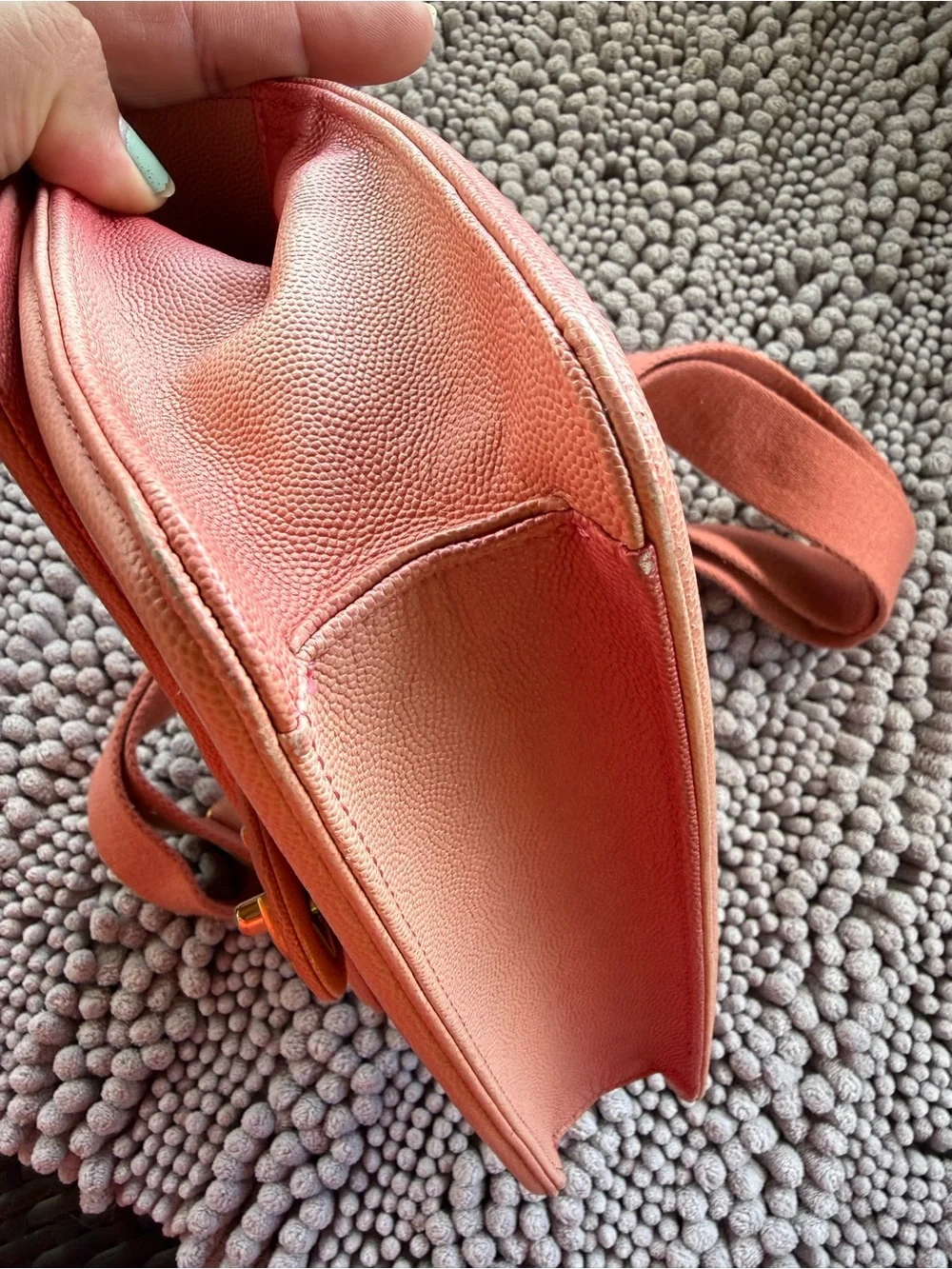 CHANEL “Sunrise by the sea” Quilted Crossbody Bag, Coral Pink with Gold Hardware